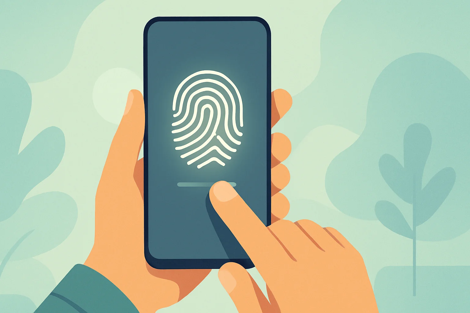 A user sets biometric protection for an extra safety layer.